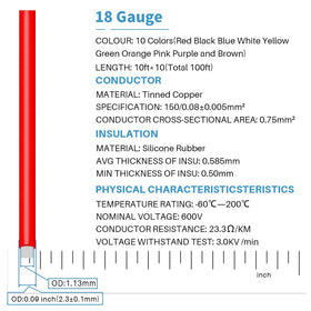 BNTECHGO 18 AWG silicone wire with stranded tinned copper; close-up for easy soldering