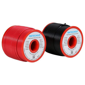 BNTECHGO 22 AWG 1007 solid red wire reel with durable PVC insulation