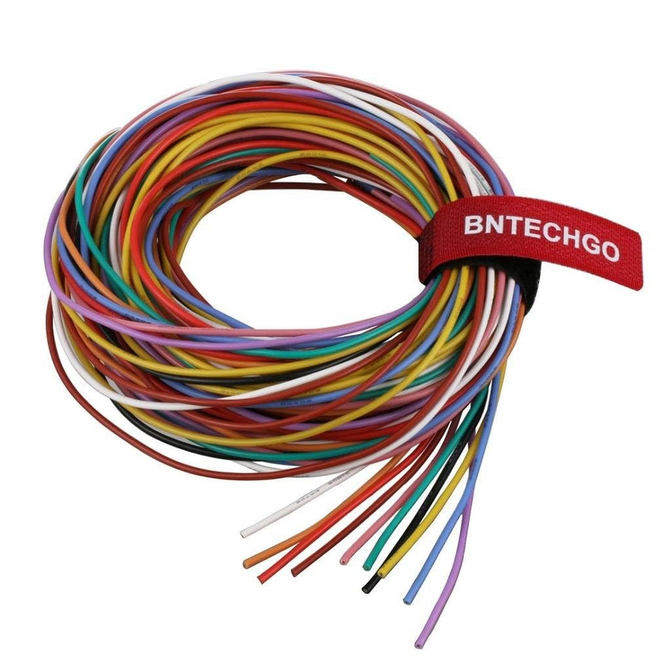 BNTECHGO 20ga silicone wire kit red, flexible insulation ideal for hobby soldering and quick wiring