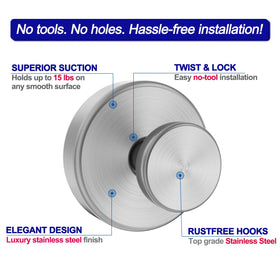 Bntuk bath robe hook in silver keeps robes within reach in humid bathrooms