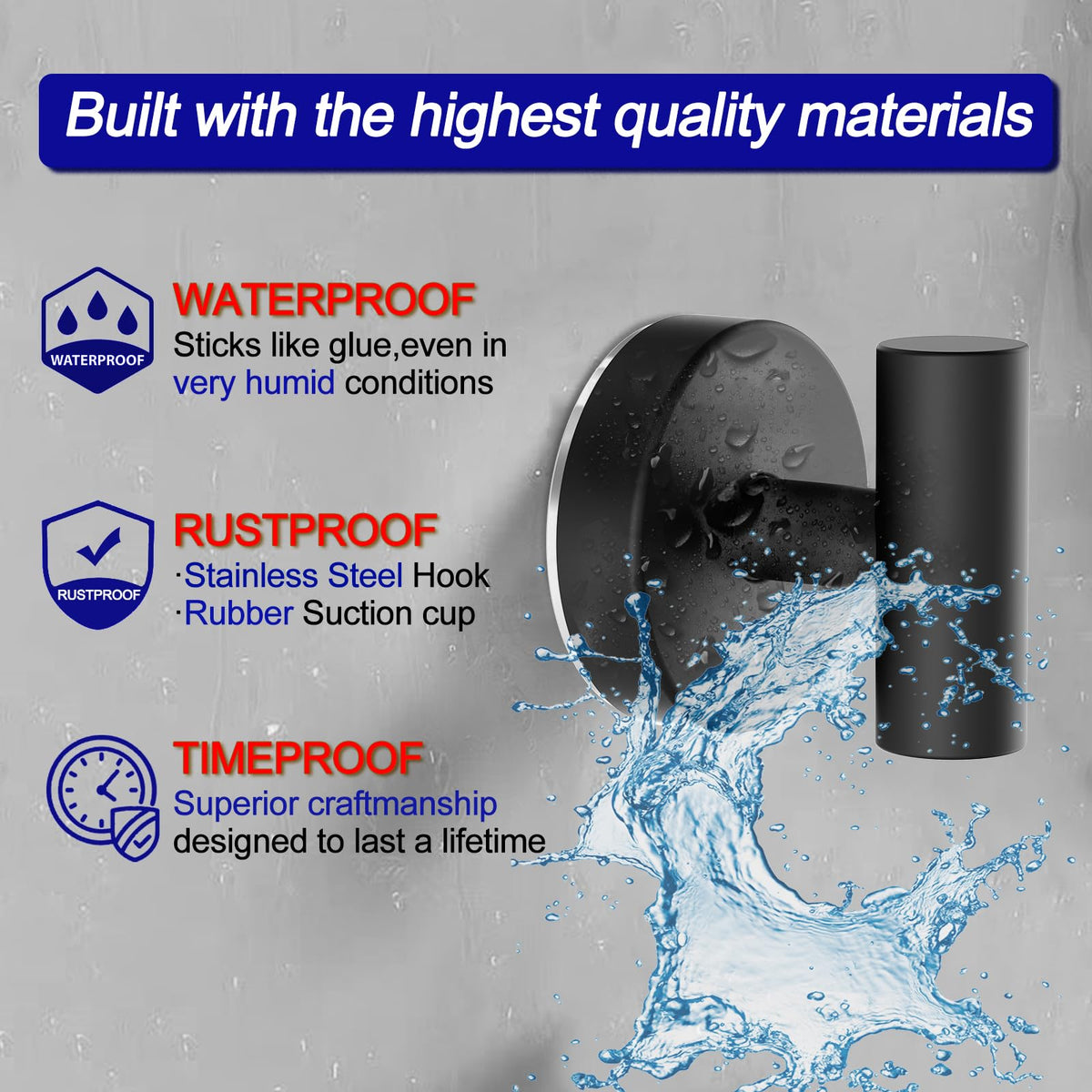 Bntuk removable towel hooks for bathroom provide mark-free removal.