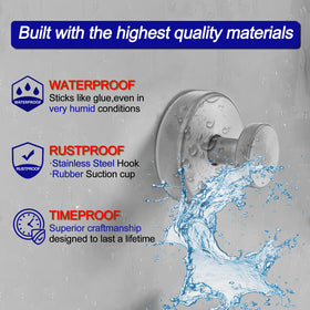 Removable towel hooks on glass door by Bntuk prevent wall damage