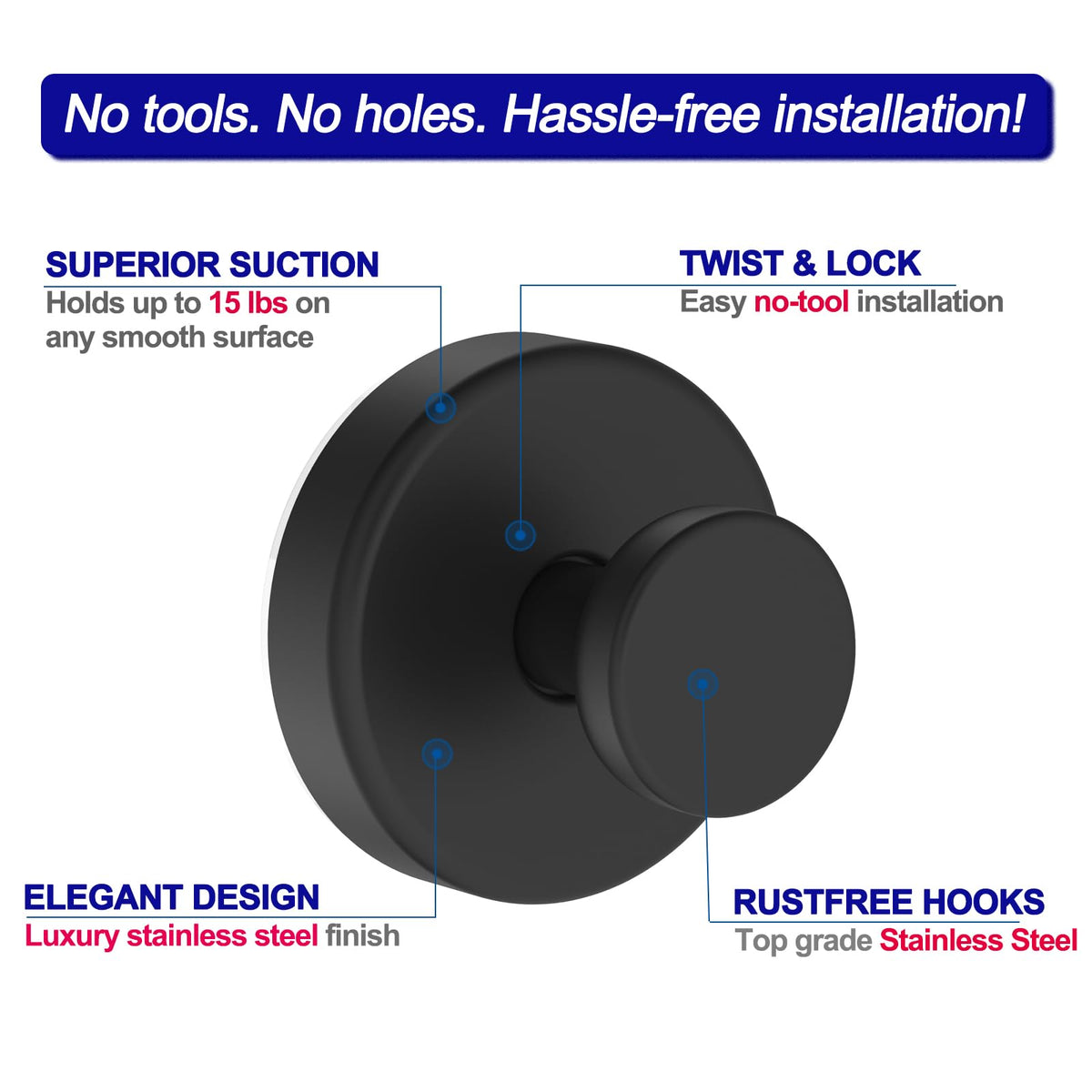 Bntuk rustproof shower hooks resist steam and splashes for durability.