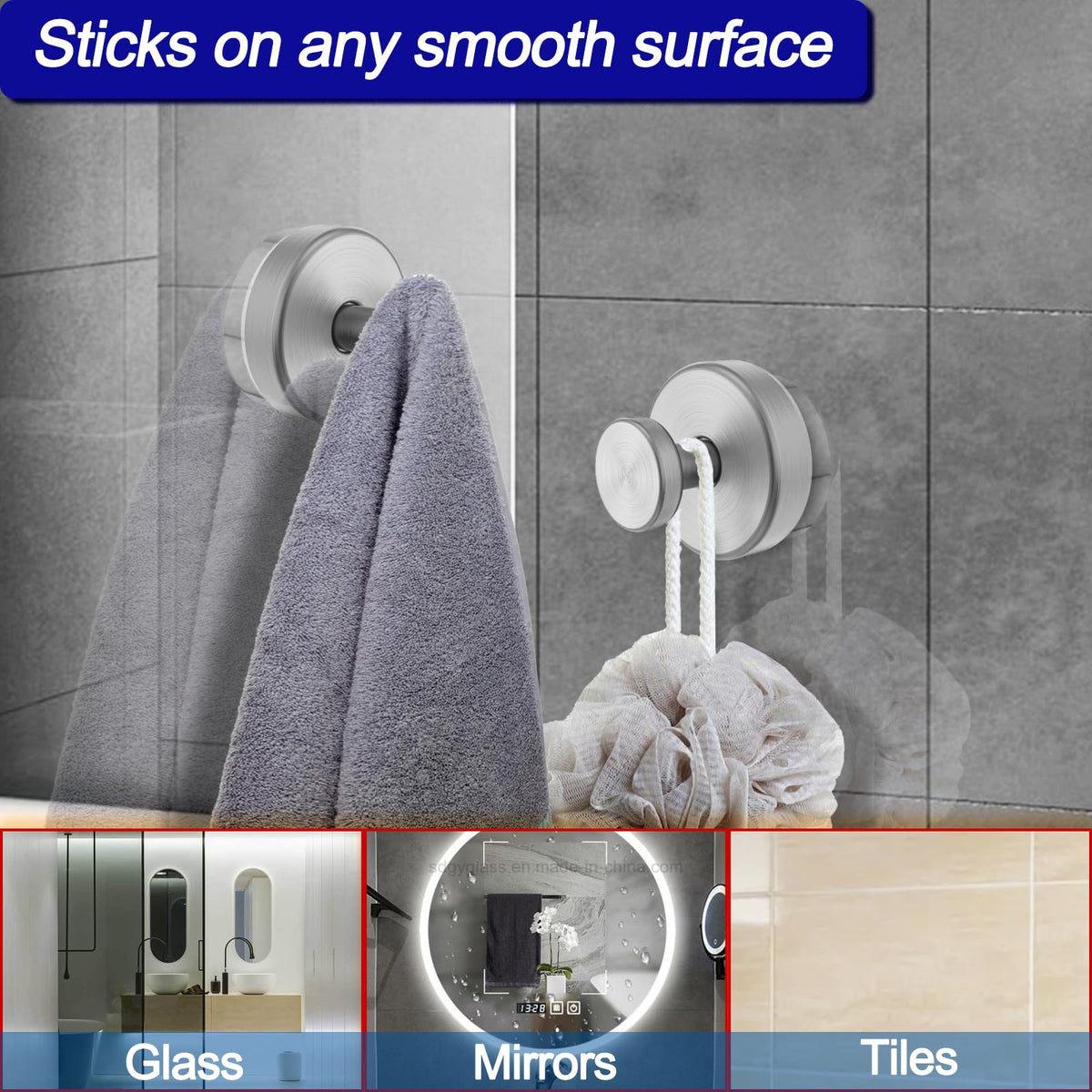 Rustproof stainless steel shower hooks from Bntuk resist steam and splashes