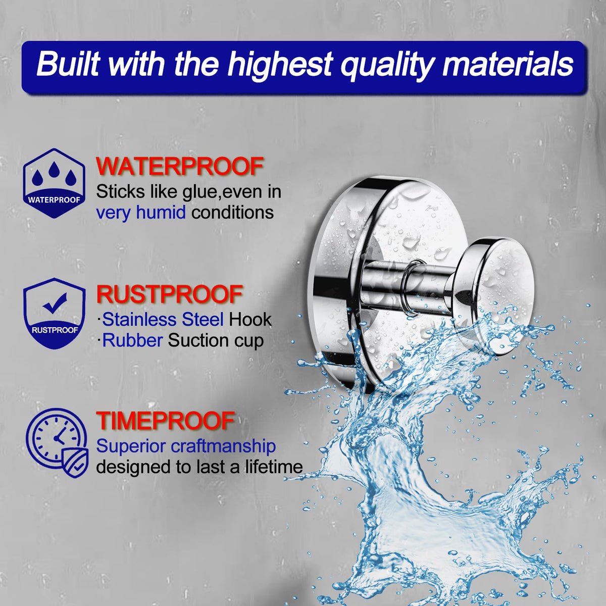 Bntuk suction cup hook on glass door offers tool-free organization