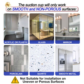 Bntuk hooks mounted on mirror or tile surfaces for organization