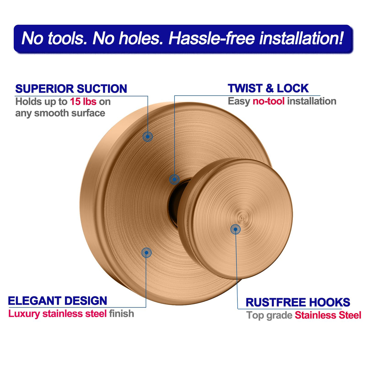 Bntuk bathroom hook set allows quick removal without residue