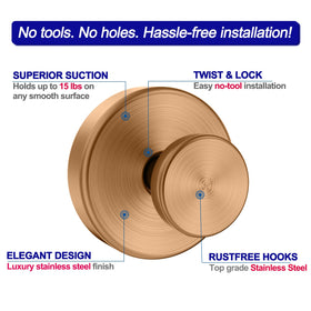 Bntuk bathroom hook set allows quick removal without residue