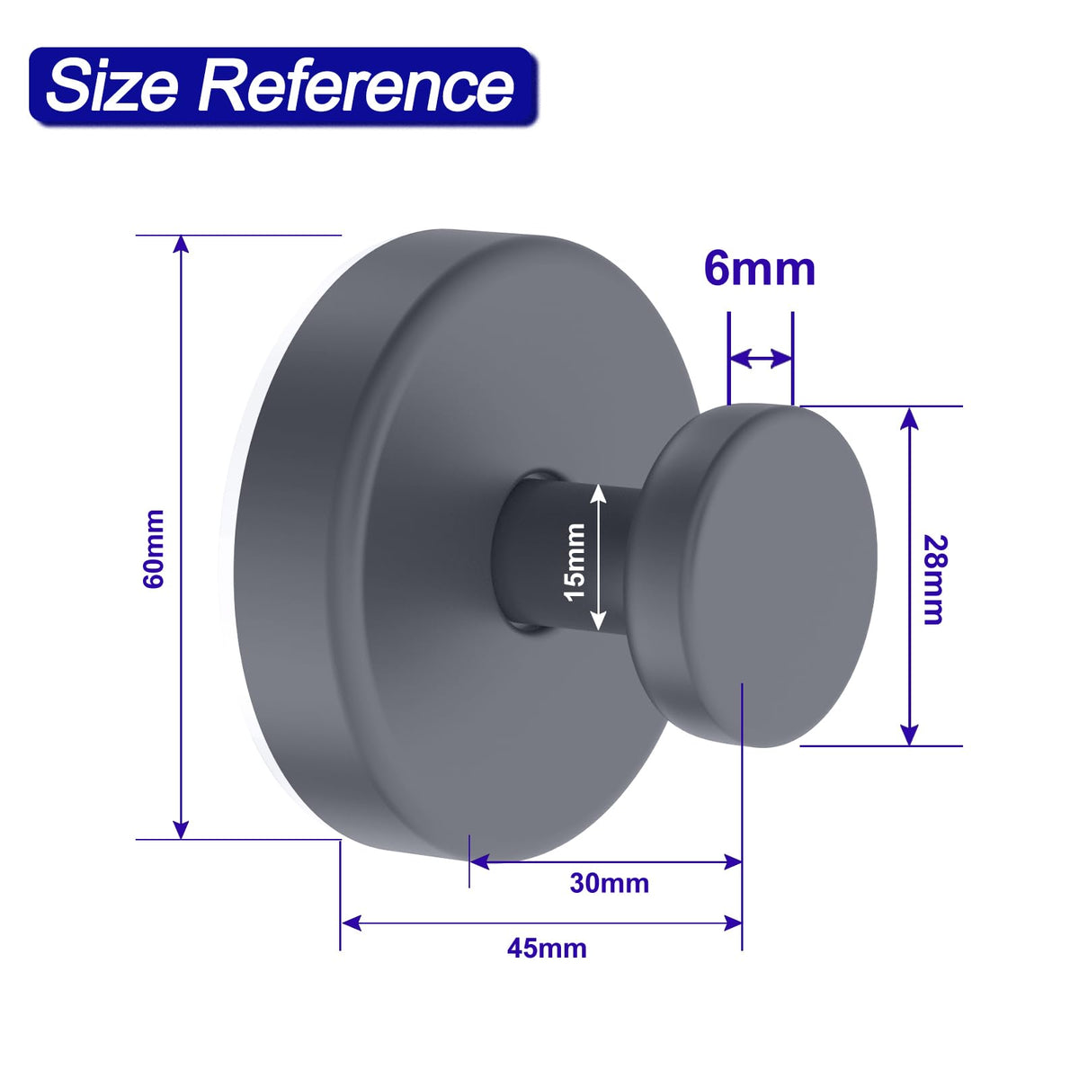 Bntuk grey finish hooks fit modern bathrooms with sleek appeal.