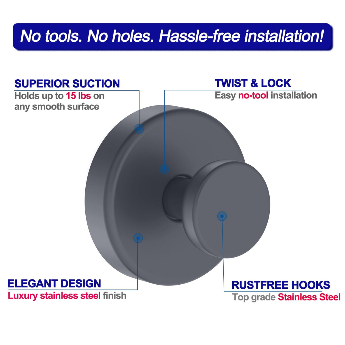Bntuk hook secures a bathrobe on glass door, convenient.
