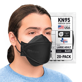 BNX KN95 mask front view highlights USA made design for filtration