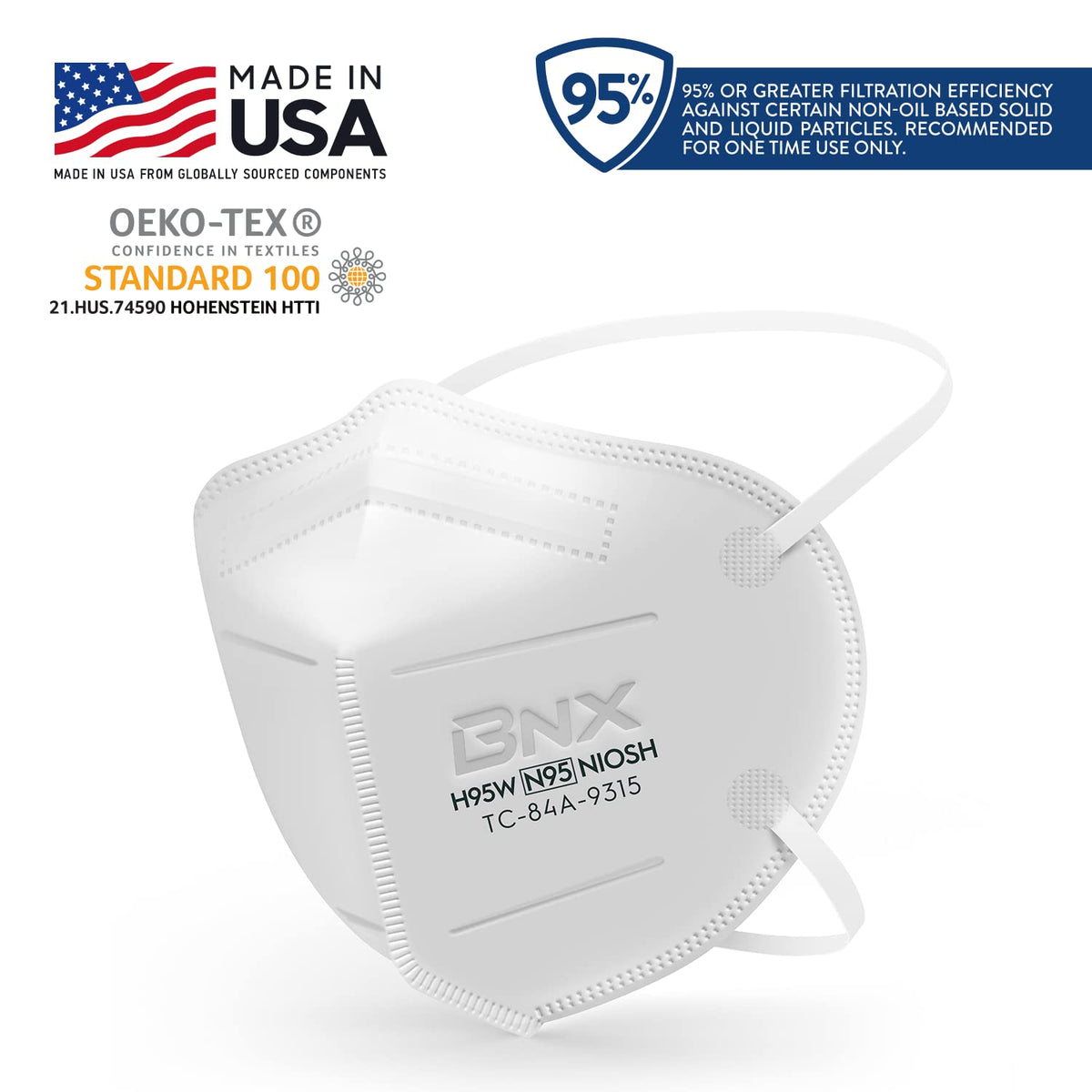 BNX N95 mask fit-test friendly design reducing fog on eyewear