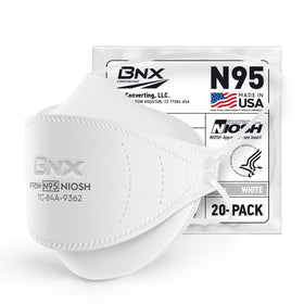BNX N95 mask front view with tri-fold cup design for comfortable wear.