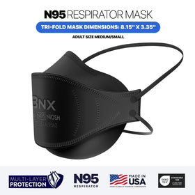 BNX N95 mask made in USA with multi-layer filtration.