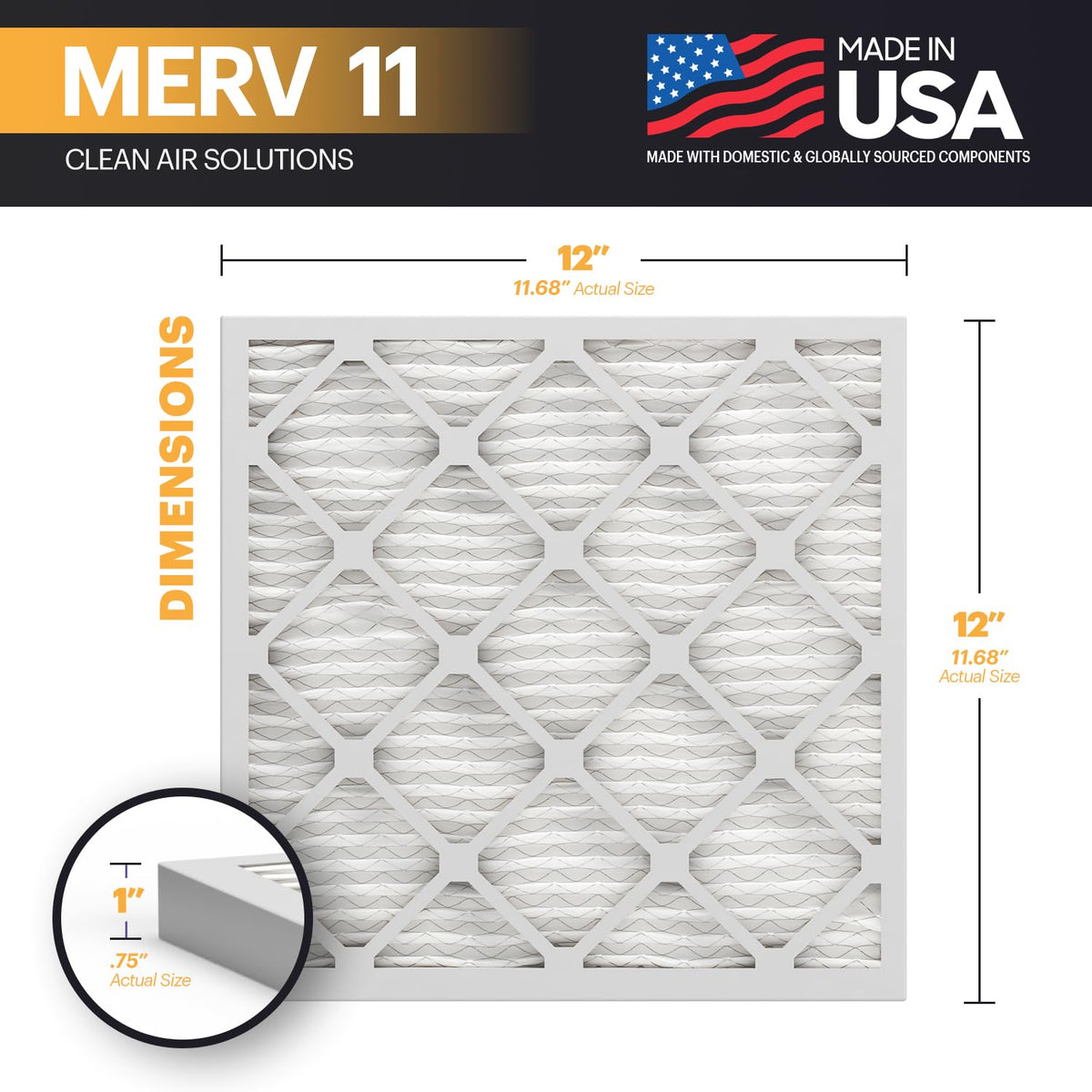 BNX TruFilter 12x12x1 filter in HVAC system reduces dust and pet dander for fresher spaces
