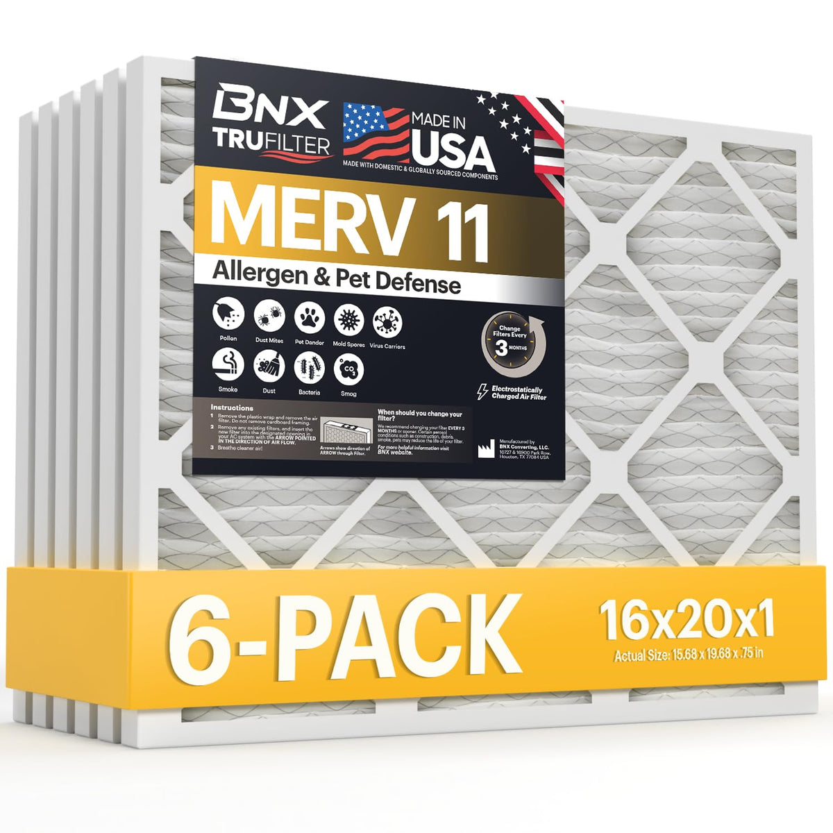 BNX TruFilter front view with MERV 11 filtration for cleaner air