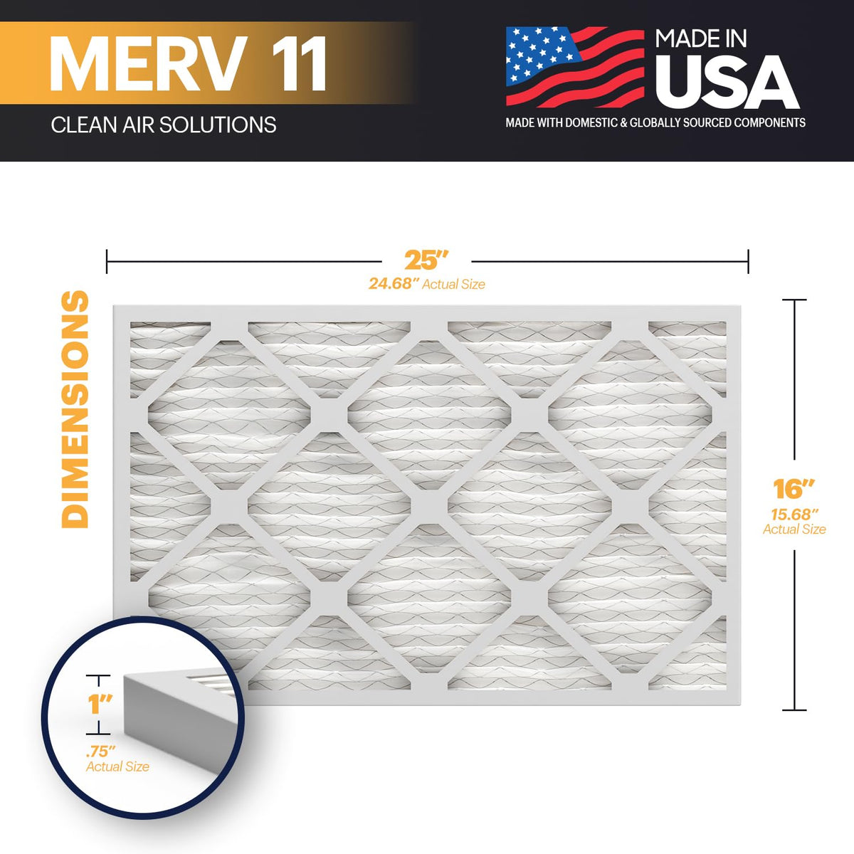 BNX TruFilter media layer demonstrates high MERV 11 filtration for cleaner air.