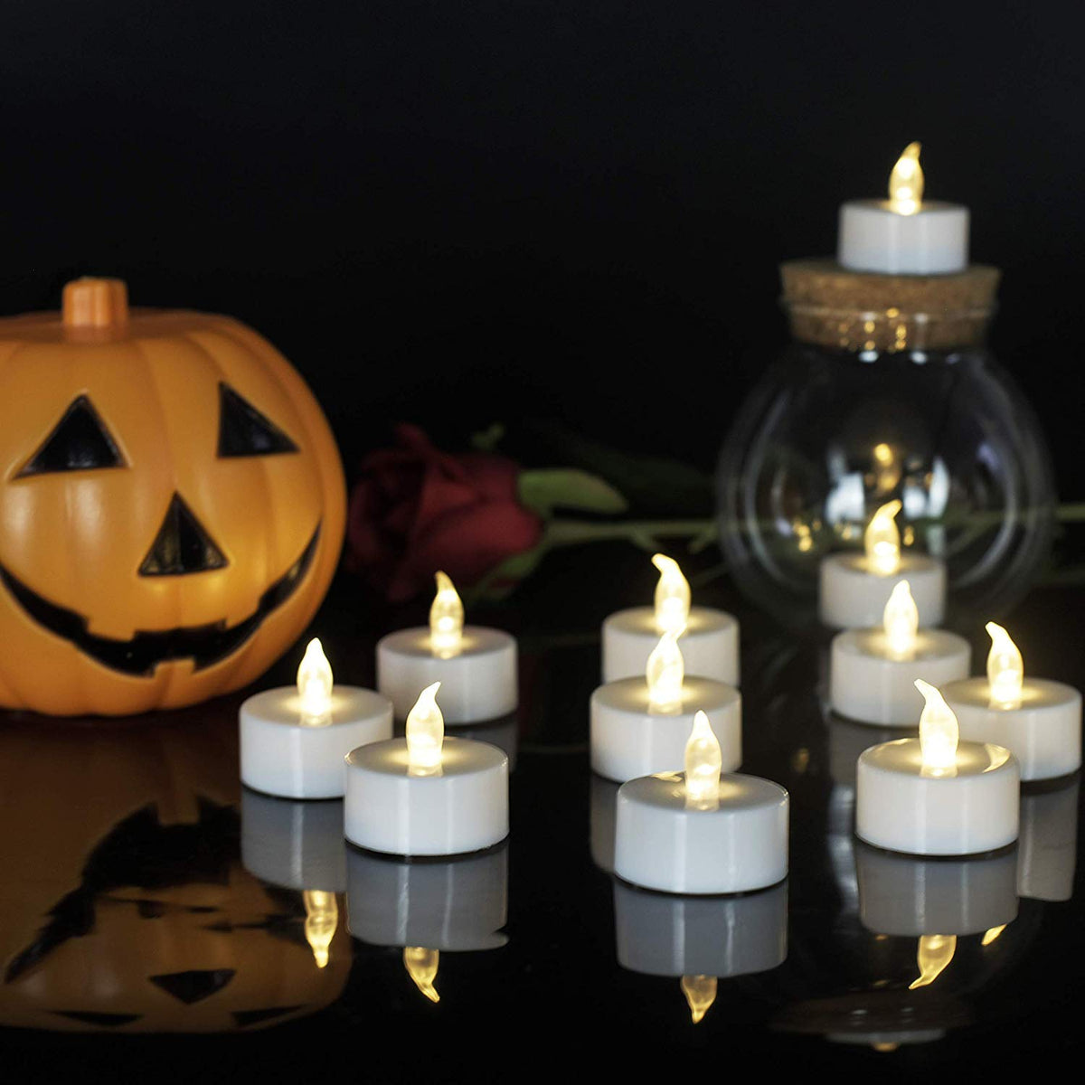 Boakboary 100-pack tea lights for versatile holiday décor.