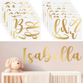Boao gold uppercase A wall decal for personalized nursery decor