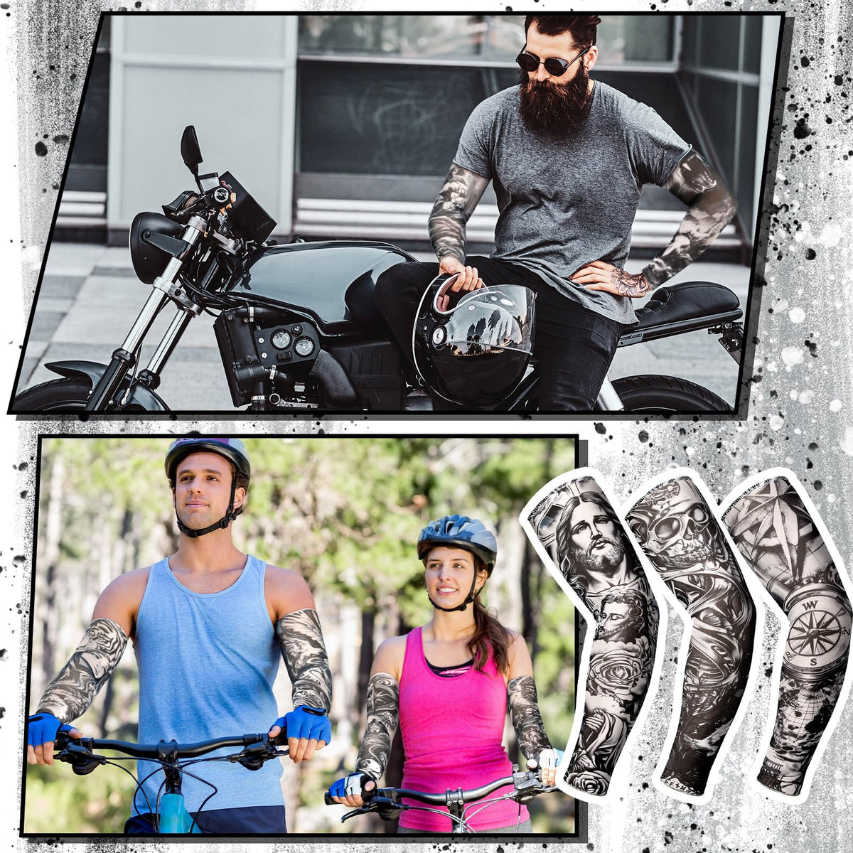 Boao novelty-style tattoo sleeve set adds trendy flair.