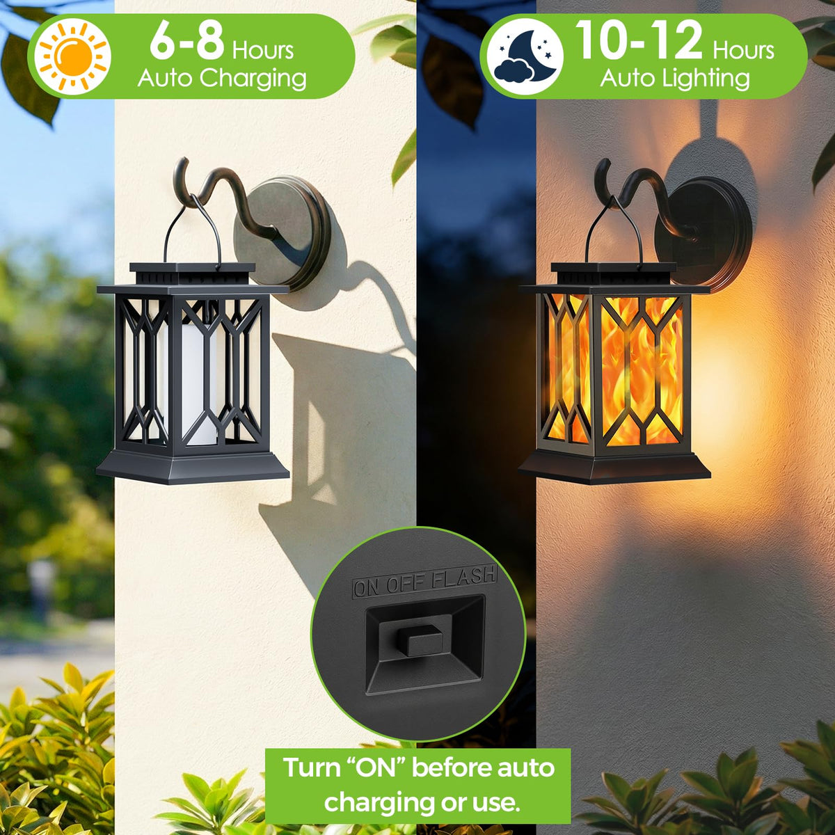 BOBKID hanging lantern with hook fits porches and fences.