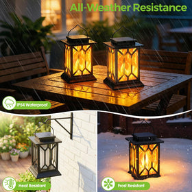 BOBKID lantern on a porch provides decorative outdoor lighting.
