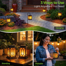 BOBKID tree-decor lantern accents outdoor decor around trees.