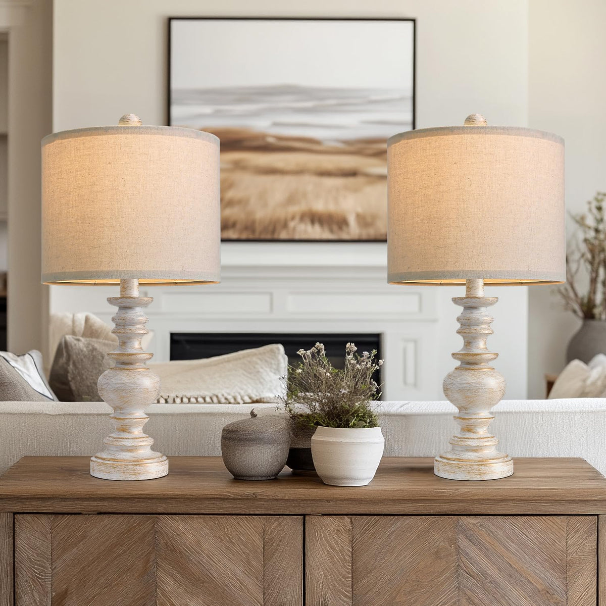 BOBOMOMO 20-inch lamp base detail with antique gold accents for rustic charm.
