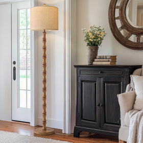 BOBOMOMO 62in rustic floor lamp easy assembly for quick setup.