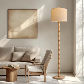 Bobomomo tall corner lamp fits neatly beside sofas and beds.
