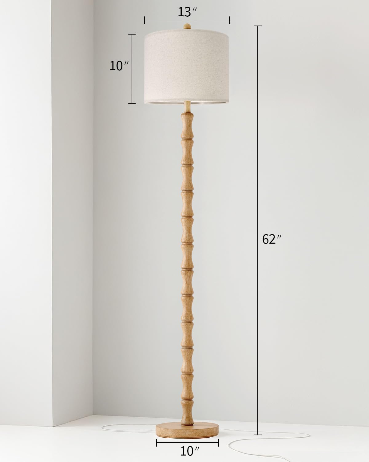 Bobomomo rotary switch floor lamp offers effortless lighting control.