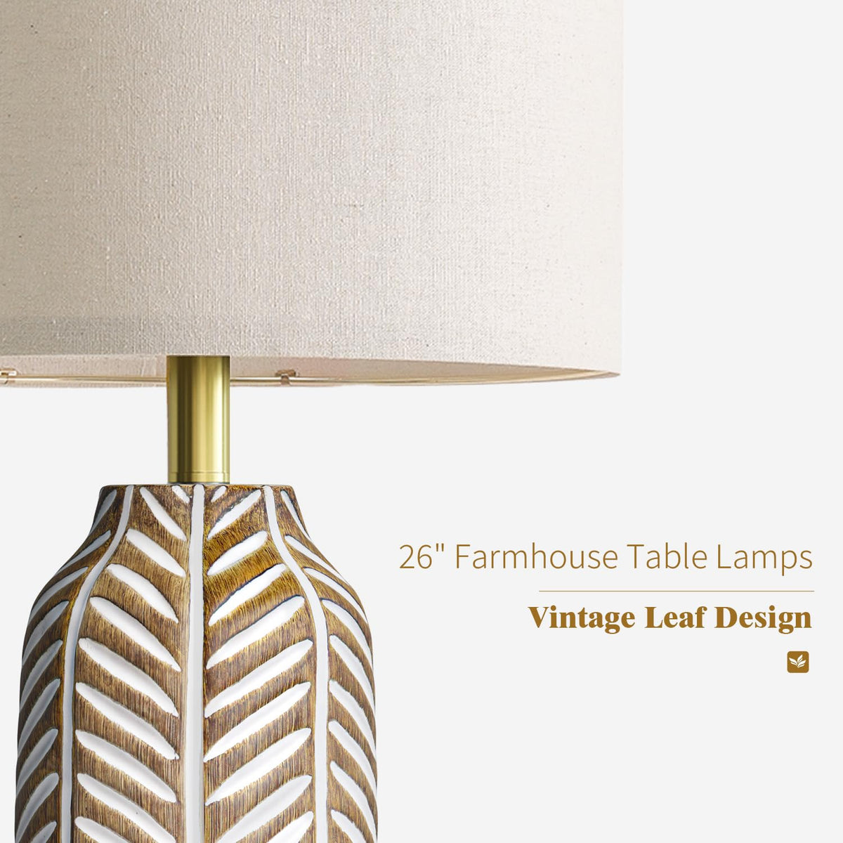 BOBOMOMO rustic resin nightstand lamps offer durable bedside decor with easy maintenance
