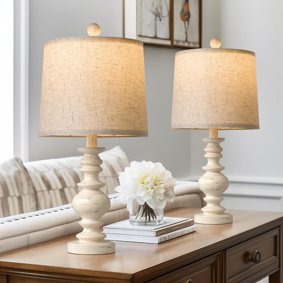 BOBOMOMO Tradition 205 lamp base shown in antique white resin for classic decor.