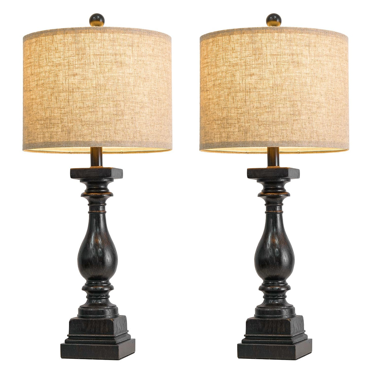 BOBOMOMO vintage-inspired lighting creates warm bedroom ambience.