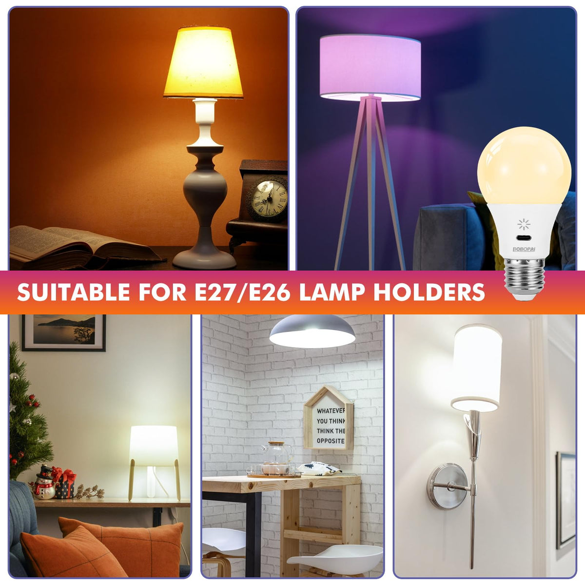 BOBOPAI timer-enabled bulb supports automatic lighting schedules.