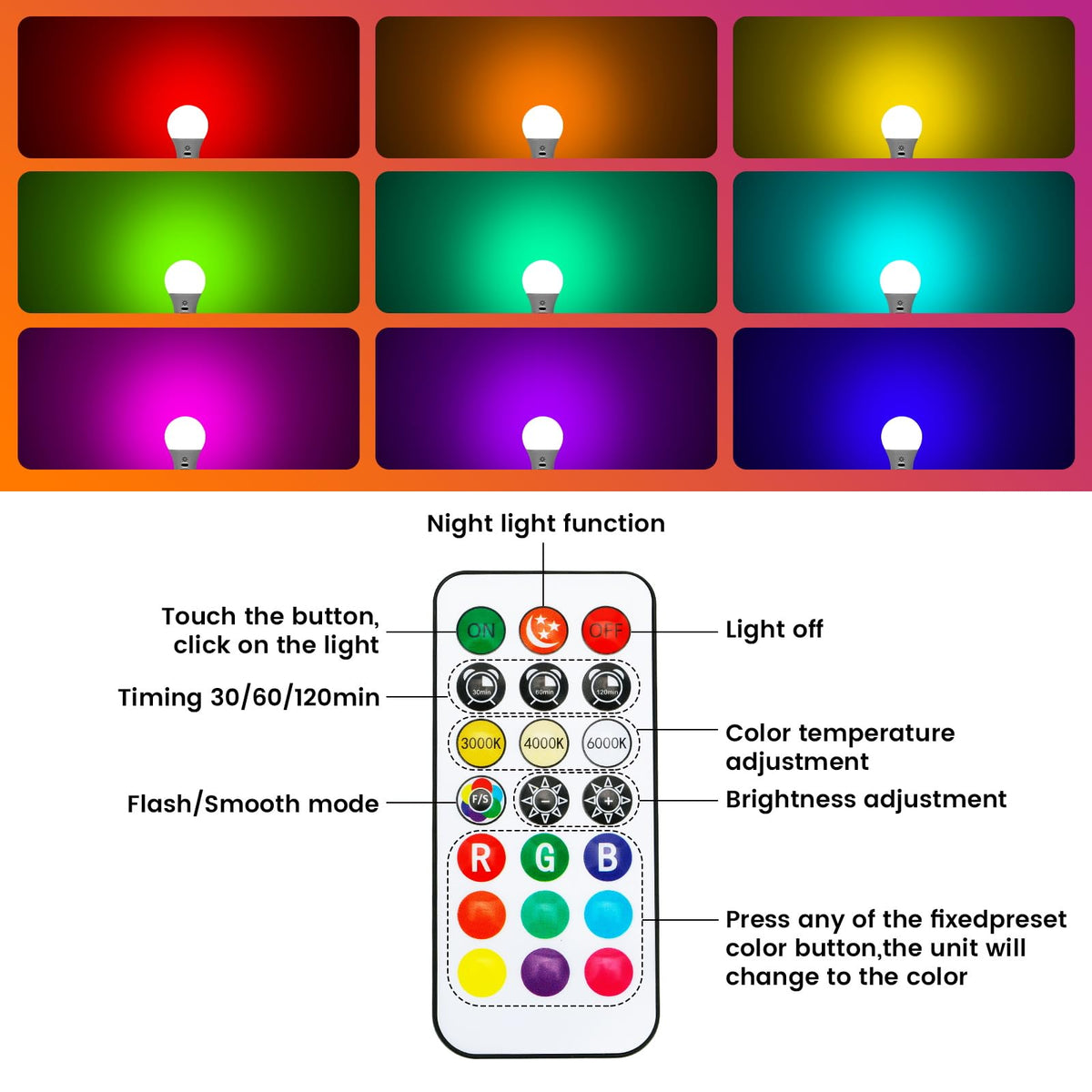 BOBOPAI touch-dim bulb provides precise brightness with a simple tap.