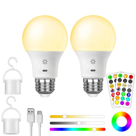 BOBOPAI rechargeable LED bulb with remote for versatile lighting control.