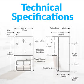 Bobrick B-2888 heavy-duty ABS spindles deter theft and reduce loss.