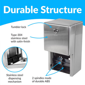 Bobrick B-2888 satin stainless steel body resists corrosion in busy restrooms.