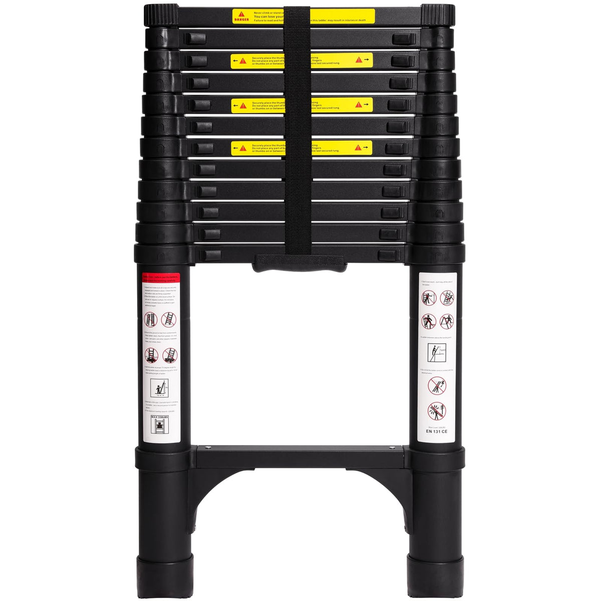 BOCOM 12.5 ft ladder extended view showing height and stability.