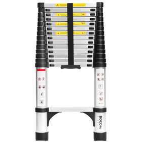 BOCOM 14.5 ft ladder extended with stabilizers for enhanced stability