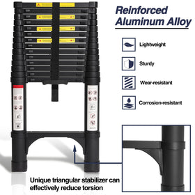 BOCOM ladder large diameter tubes resist bending during extension.
