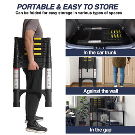 BOCOM portable ladder with handle and strap for easy transport.