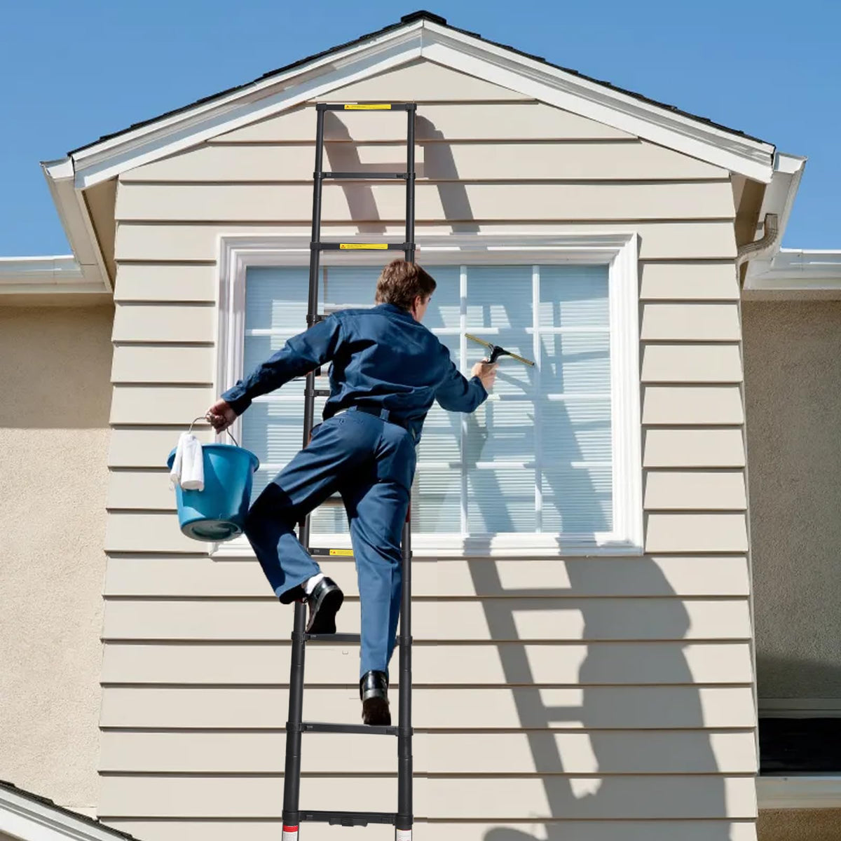 BOCOM ladder ready for RV use and outdoor tasks.