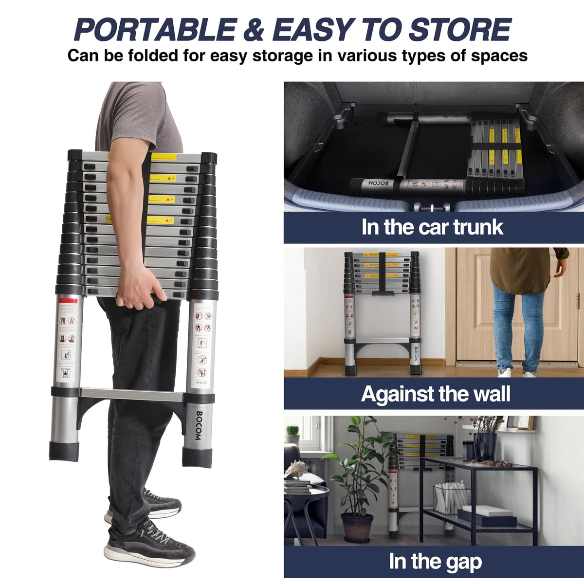 BOCOM ladder being used for home, RV, and outdoor tasks