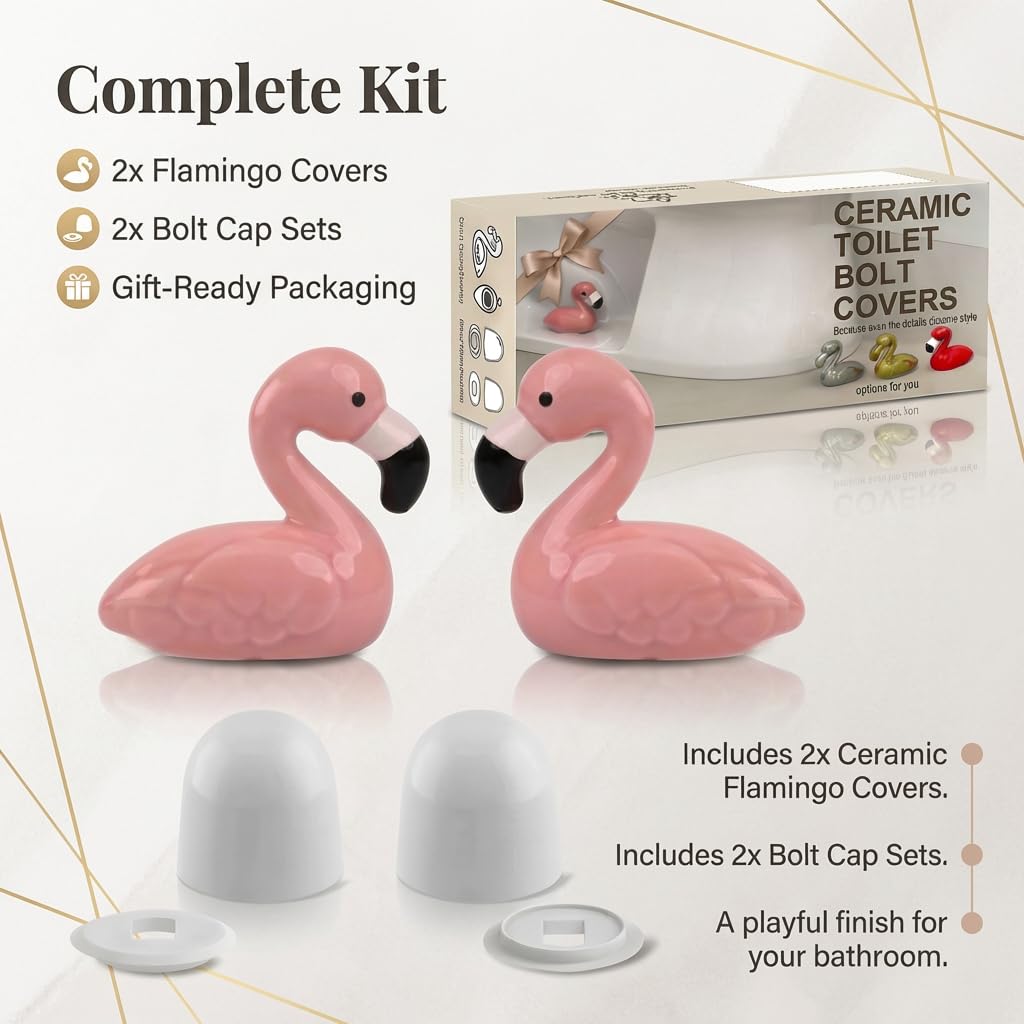 Close-up of flamingo cap detailing a smooth, stain-resistant glaze for cleaning.