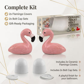 Close-up of flamingo cap detailing a smooth, stain-resistant glaze for cleaning.