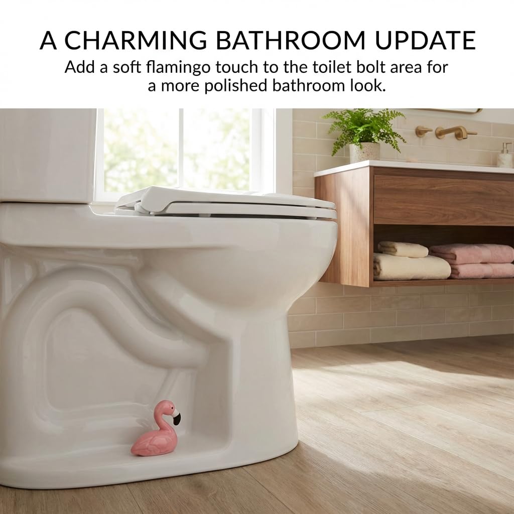 Silicone dots option helps prevent shifting for a neat bathroom look.
