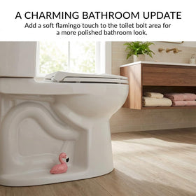 Silicone dots option helps prevent shifting for a neat bathroom look.