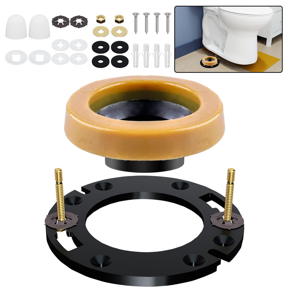 Boeemi toilet flange repair kit with wax ring for a durable seal.